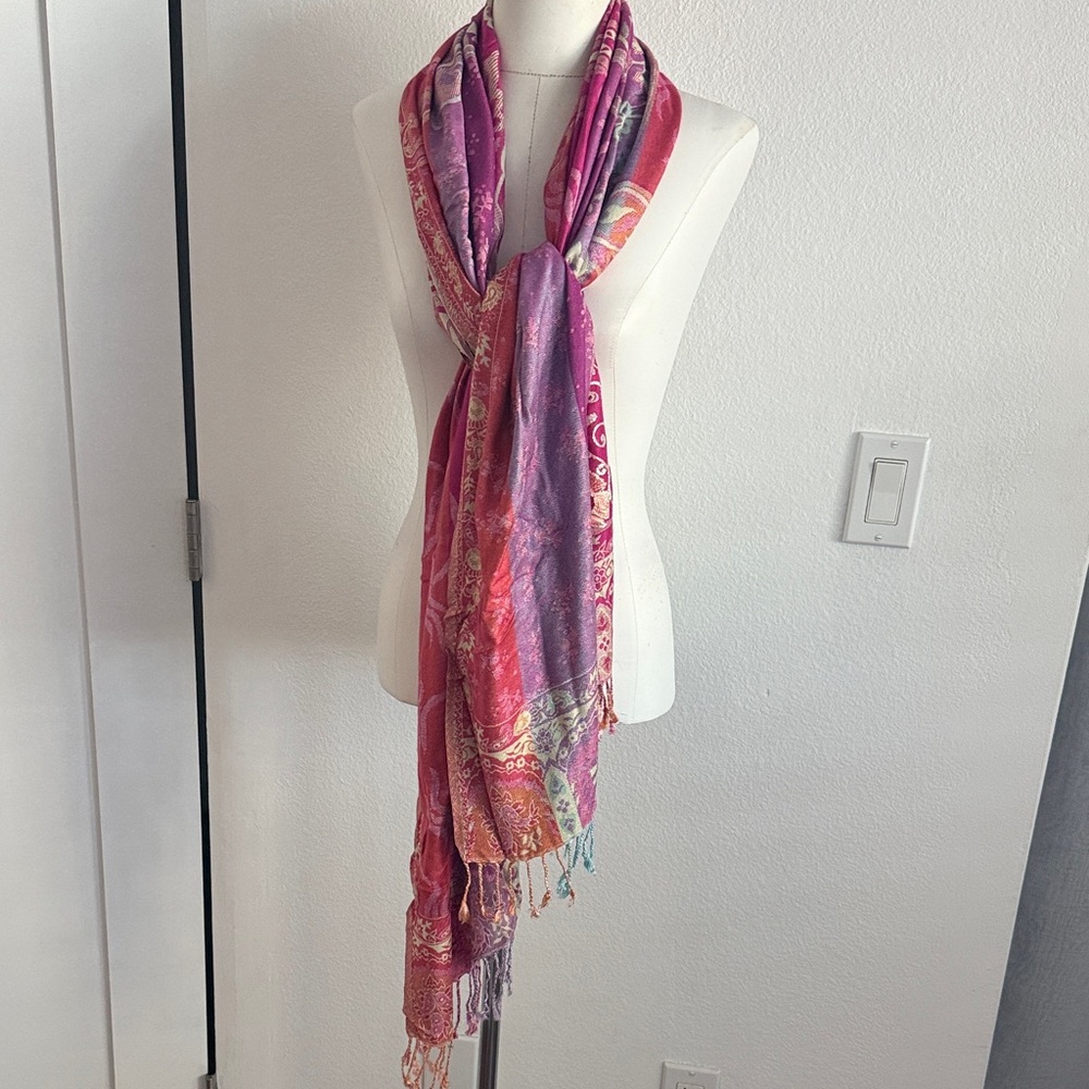 Colorful Patterned Scarf - Picture 8 of 8